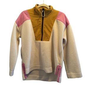 Free Assembly Women’s Half-Zip Mixy Popover Fleece Jacket/Shacket